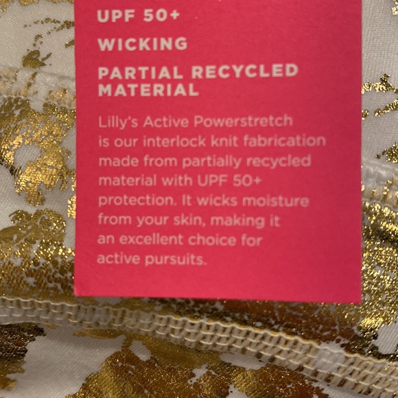 NEW w/TAGS! Lilly Pulitzer’s Luxletic Active Powerstretch Metallic Gold leggings - Picture 11 of 14